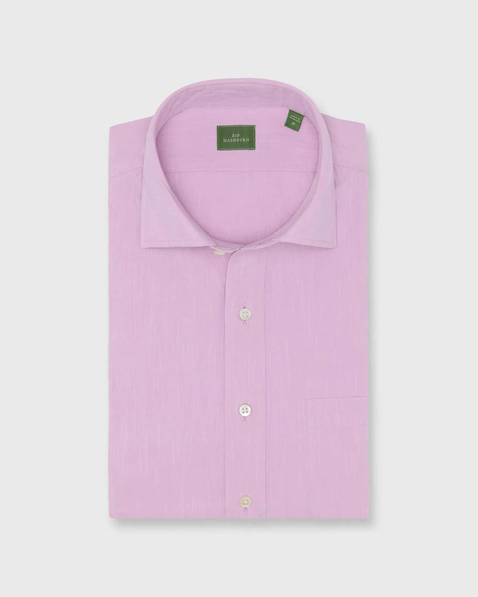 Spread Collar Sport Shirt in Orchid Salt-Washed Chambray sold by Mashburn