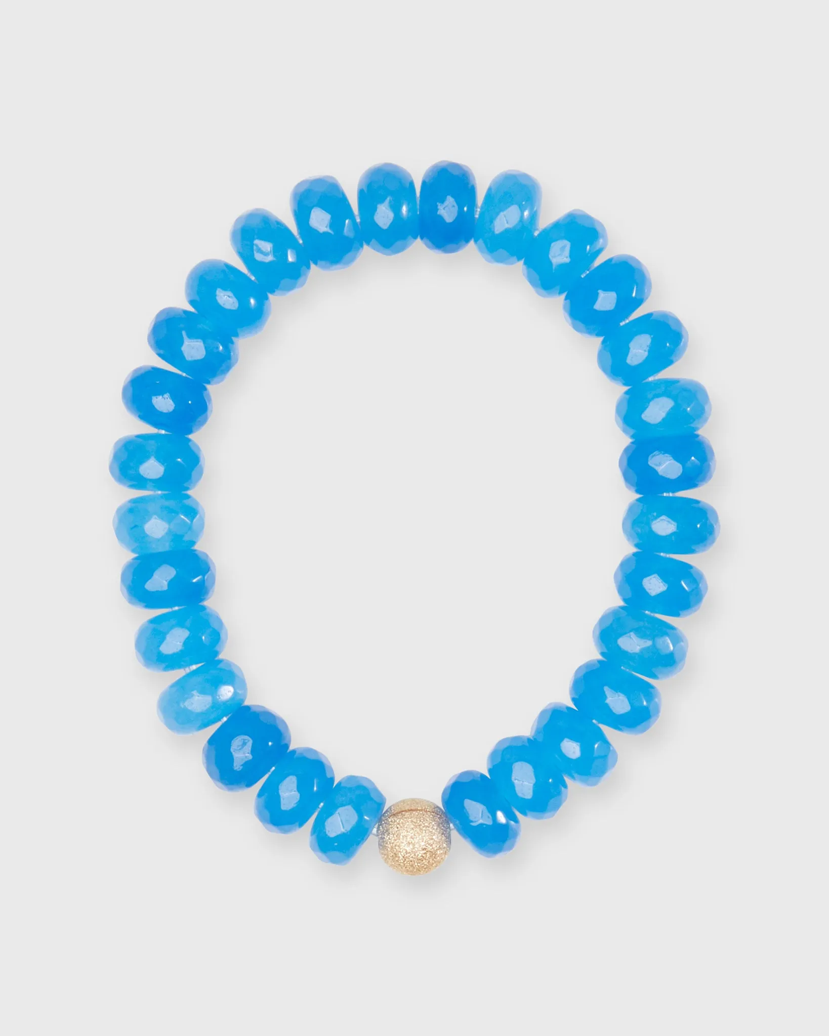 Semi Precious Beaded Bracelet in Blue Suede Monochrome sold by Mashburn