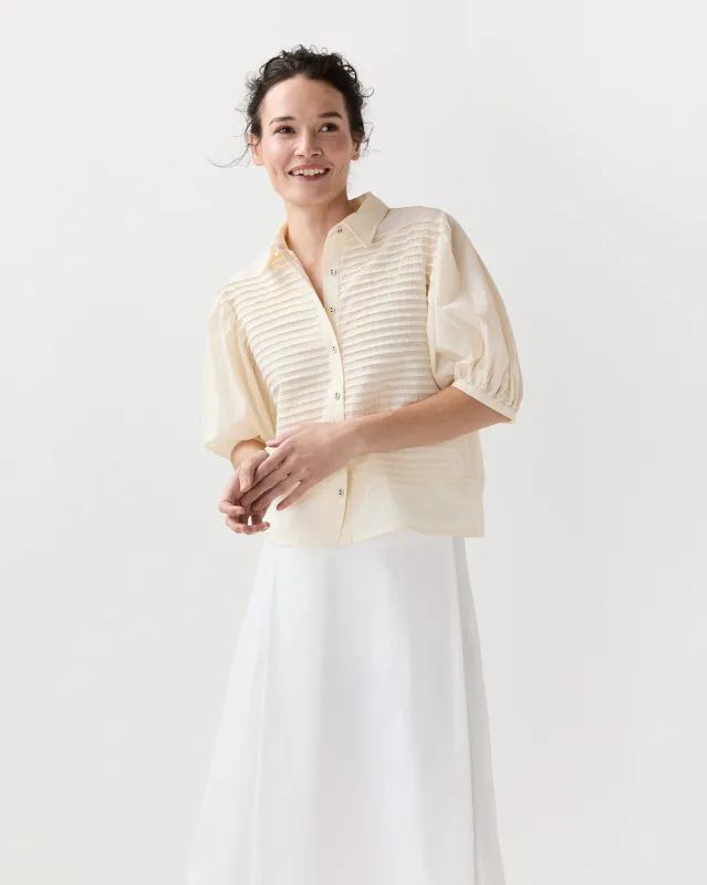 Cordelia Button Up Top in Cowrie sold by Mashburn