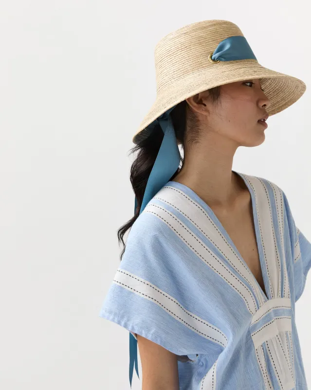 The Clematis Hat in French Blue Long Ribbon made by Mashburn