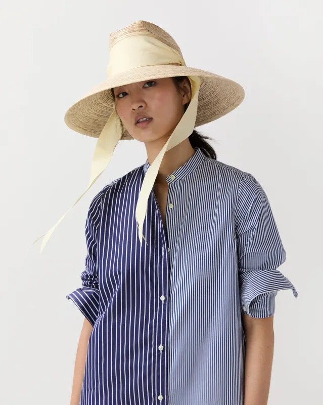 The Hollyhock Hat in Ivory Wide & Short Ribbon made by Mashburn