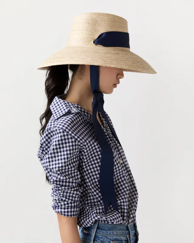 The Wildflower Hat in Navy Long Ribbon sold by Mashburn
