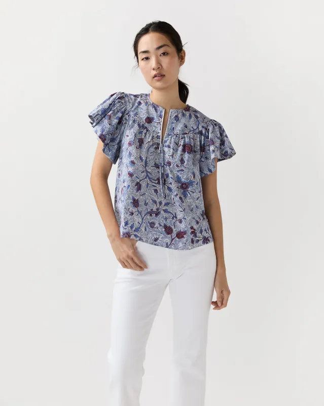 Perline Cotton Blouse in Gardenia sold by Mashburn