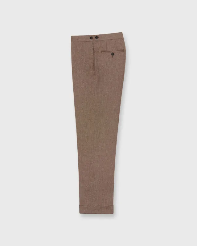 Side-Tab Dress Trouser in Mocha/Bone Hopsack sold by Mashburn