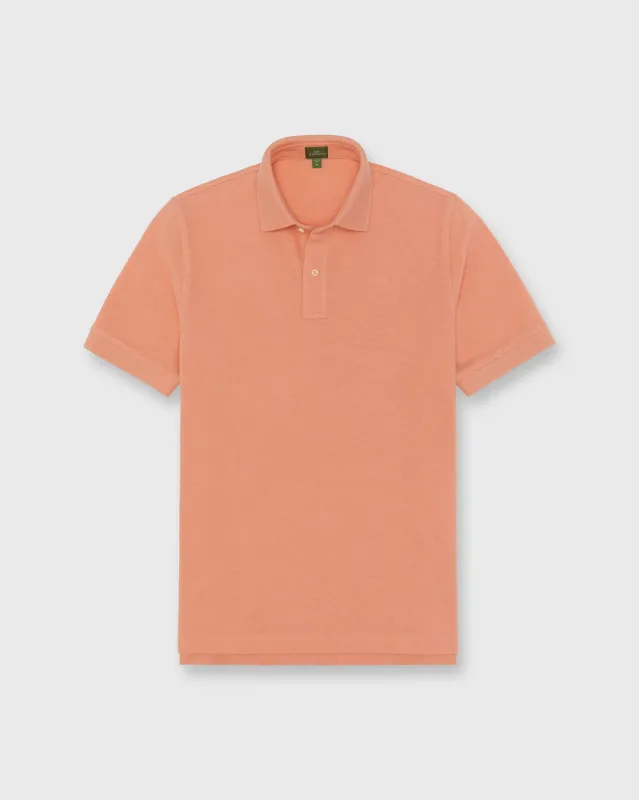 Court Polo in Heather Peach Pima Pique sold by Mashburn
