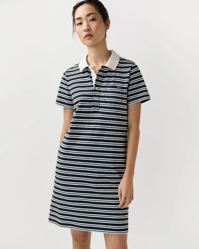 Polo Raye Dress in Dark Navy sold by Mashburn