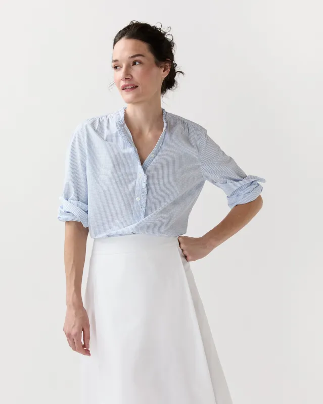 Becca Shirt in Blue Small Graph Check Poplin made by Mashburn