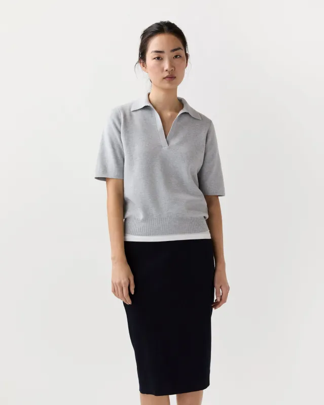 Alison Sweater in Pale Heather Grey Cotton/Silk made by Mashburn