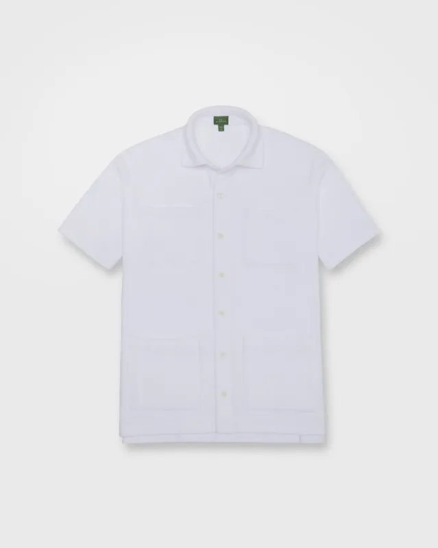 Knit Marquez Shirt in White Terry made by Sid Mashburn