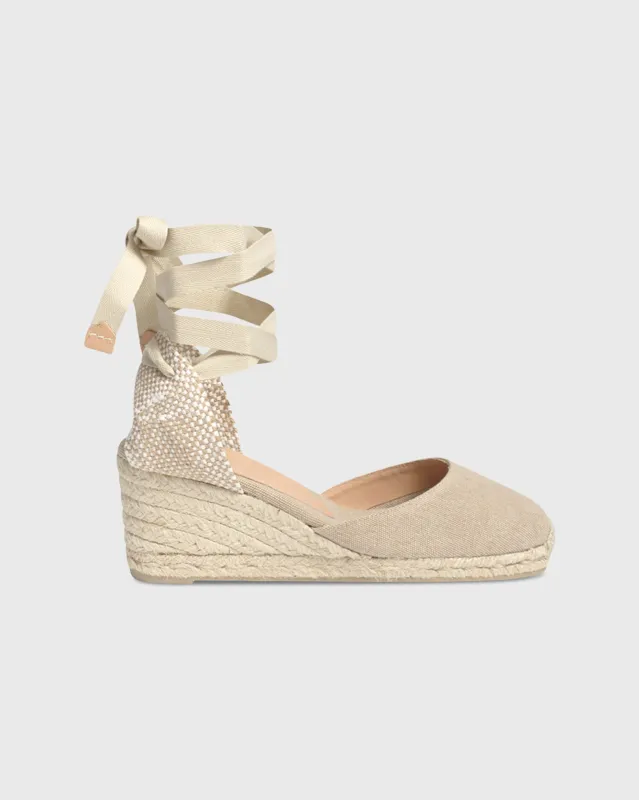 Low Carina Espadrille in Sand Canvas sold by Mashburn