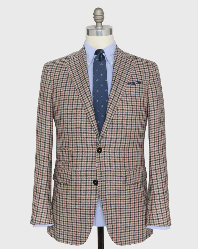 Virgil No. 2 Jacket in Oat/Blue/Pink Check Hopsack sold by Mashburn