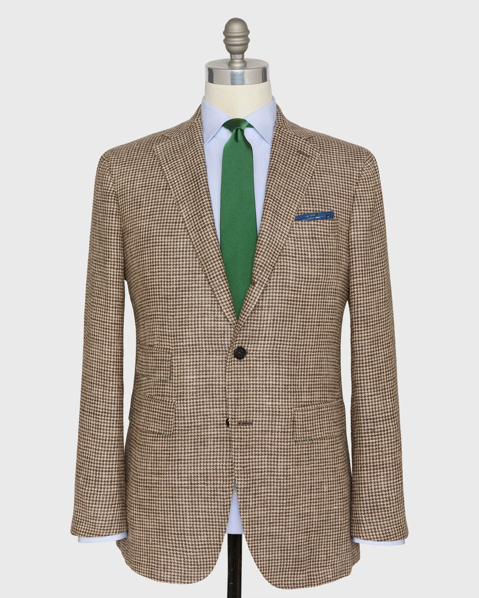 Virgil No. 3 Jacket in Chocolate/Oat Houndstooth Hopsack sold by Mashburn