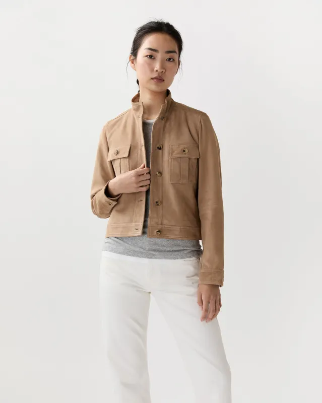 Corrie Jacket in Desert Suede made by Mashburn