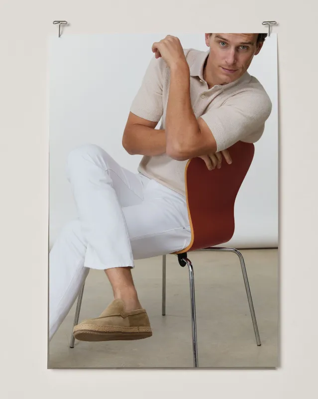 Nazare Espadrille in Sand Suede made by Sid Mashburn
