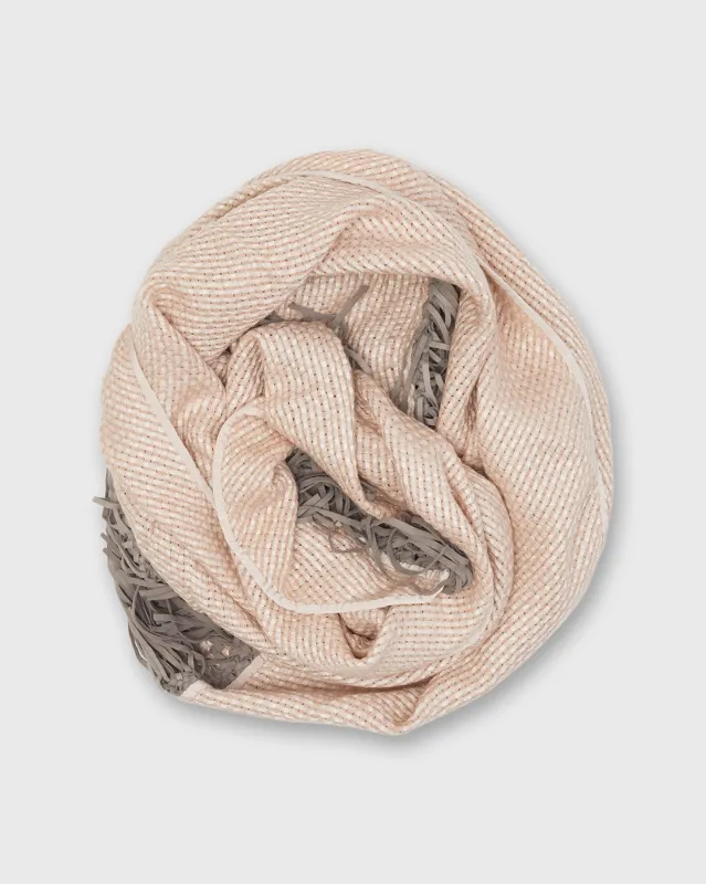Leather Fringe Triangle Scarf in Natural/Gravel made by Mashburn
