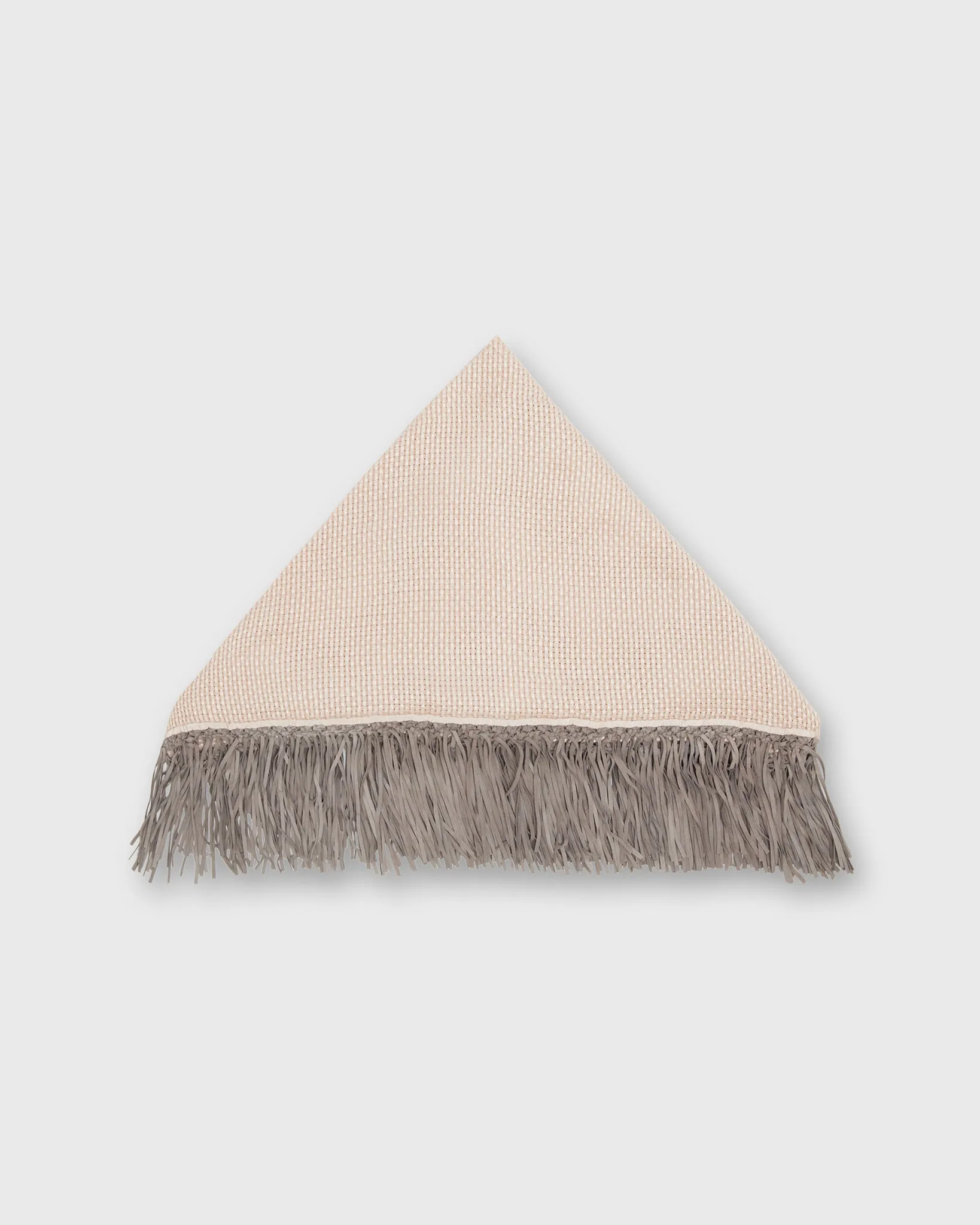 Leather Fringe Triangle Scarf in Natural/Gravel sold by Mashburn product image thumbnail 2