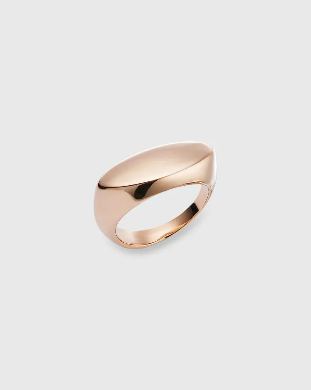 Flat Oval Ring in Gold sold by Mashburn