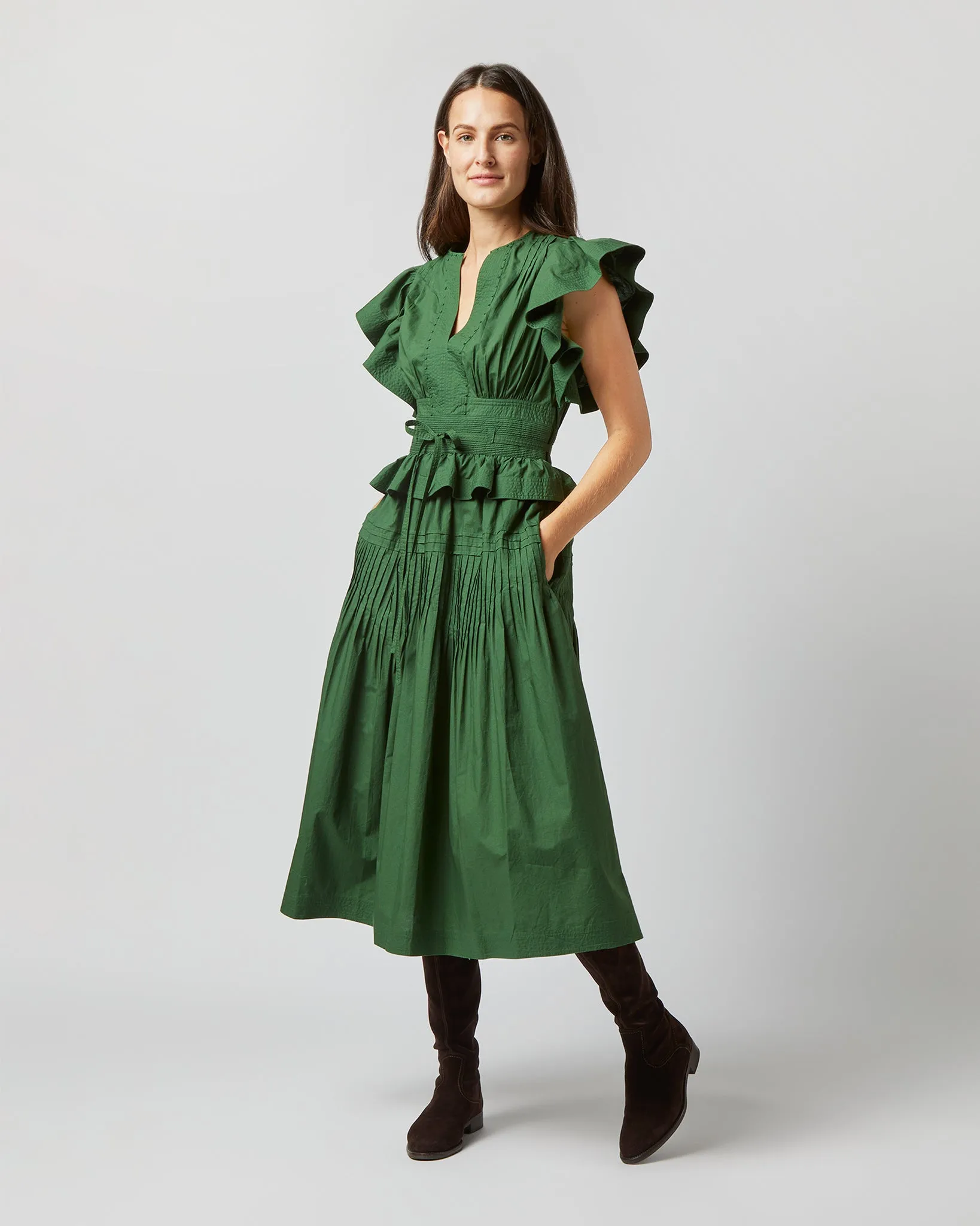 Florence Dress in Juniper sold by Mashburn