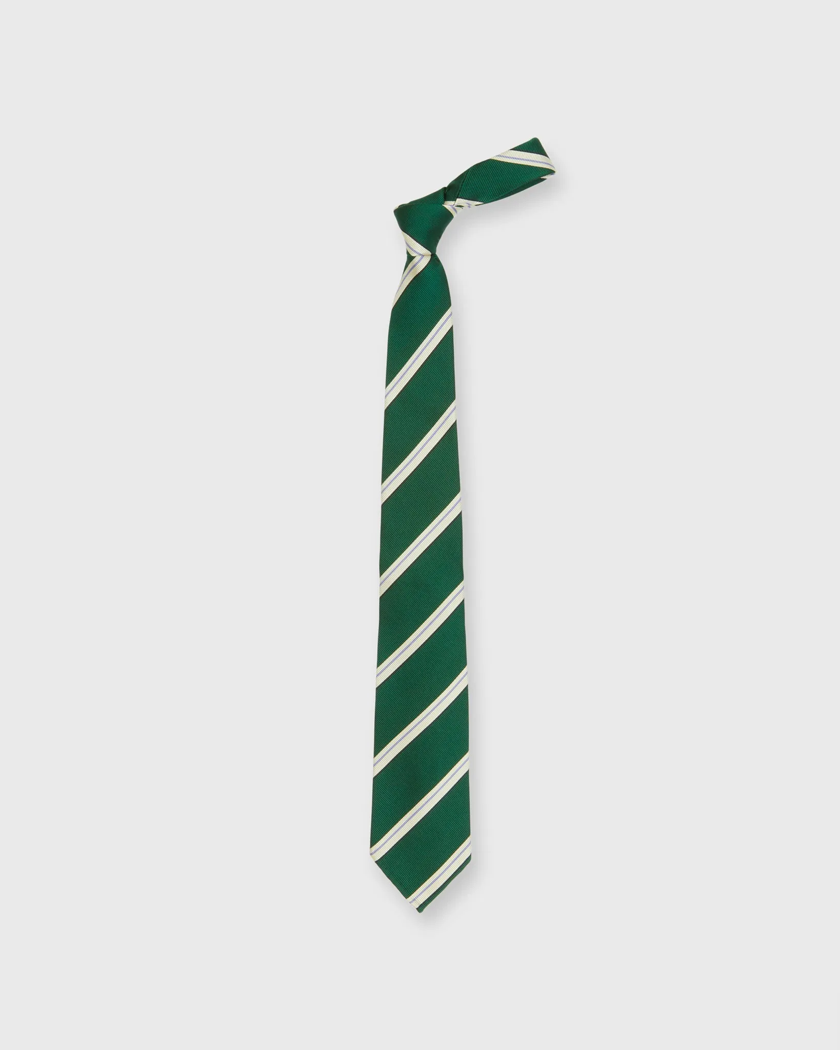 Silk Woven Tie in Green/Bone/Lavender Stripe sold by Mashburn product image thumbnail 3