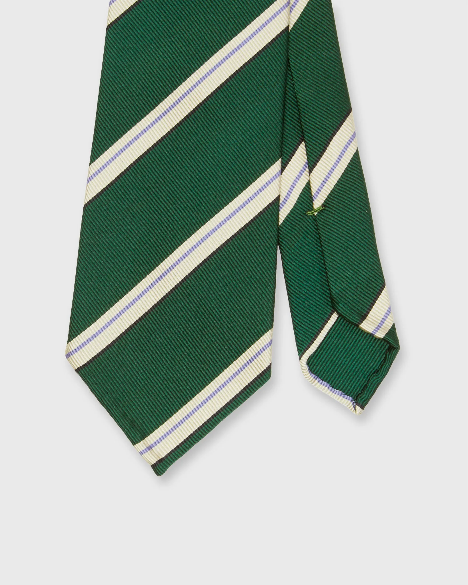 Silk Woven Tie in Green/Bone/Lavender Stripe sold by Mashburn