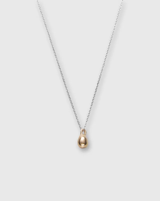 Tiny Drop Pendant Necklace in Gold-Plated Brass/Sterling Silver made by Mashburn