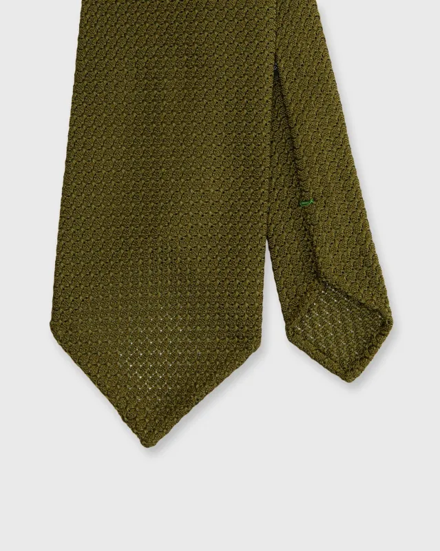Silk Grosso Grenadine Tie in Olive sold by Mashburn