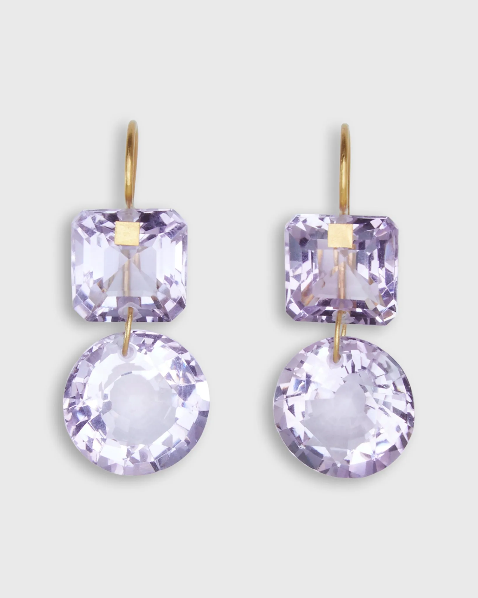 Small Square Incandescence Earrings in Amethyst sold by Mashburn