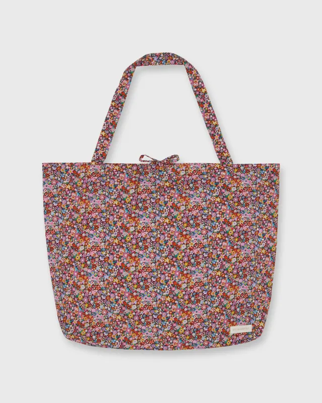 Reusable Tote Bag in Pink/Orange Dazzle Liberty Fabric made by Mashburn
