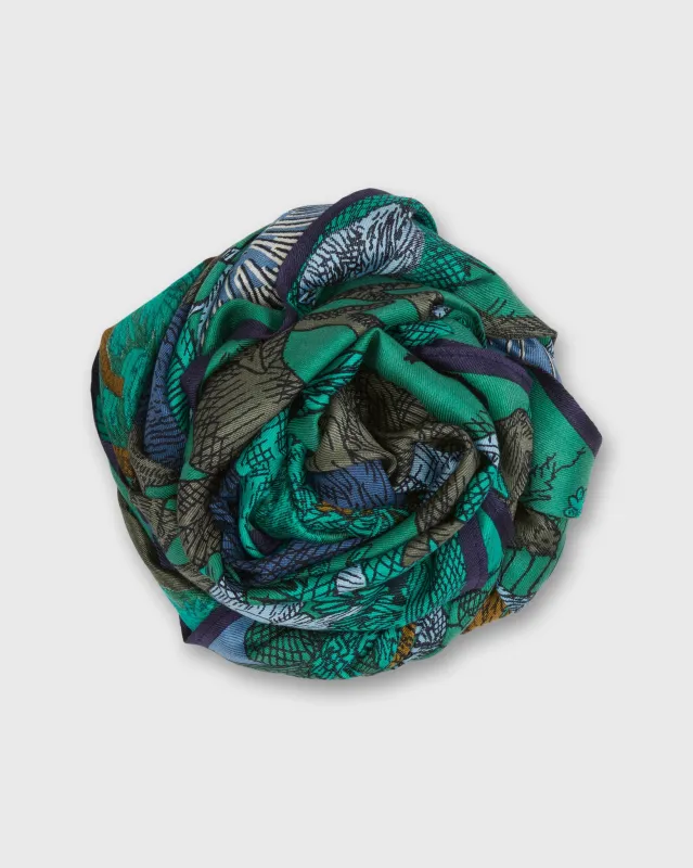Forest Square Scarf in Green made by Mashburn