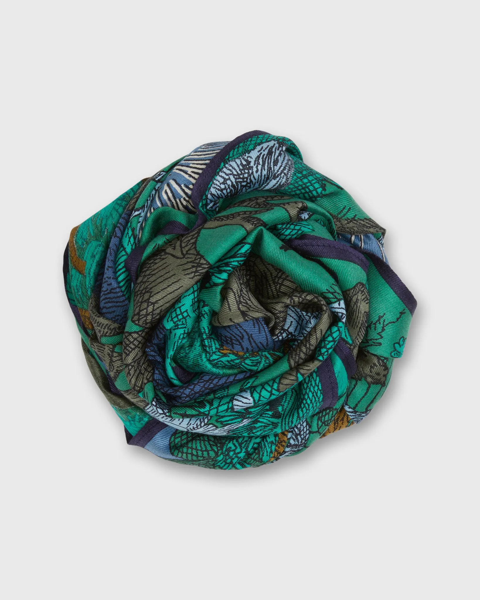Forest Square Scarf in Green sold by Mashburn