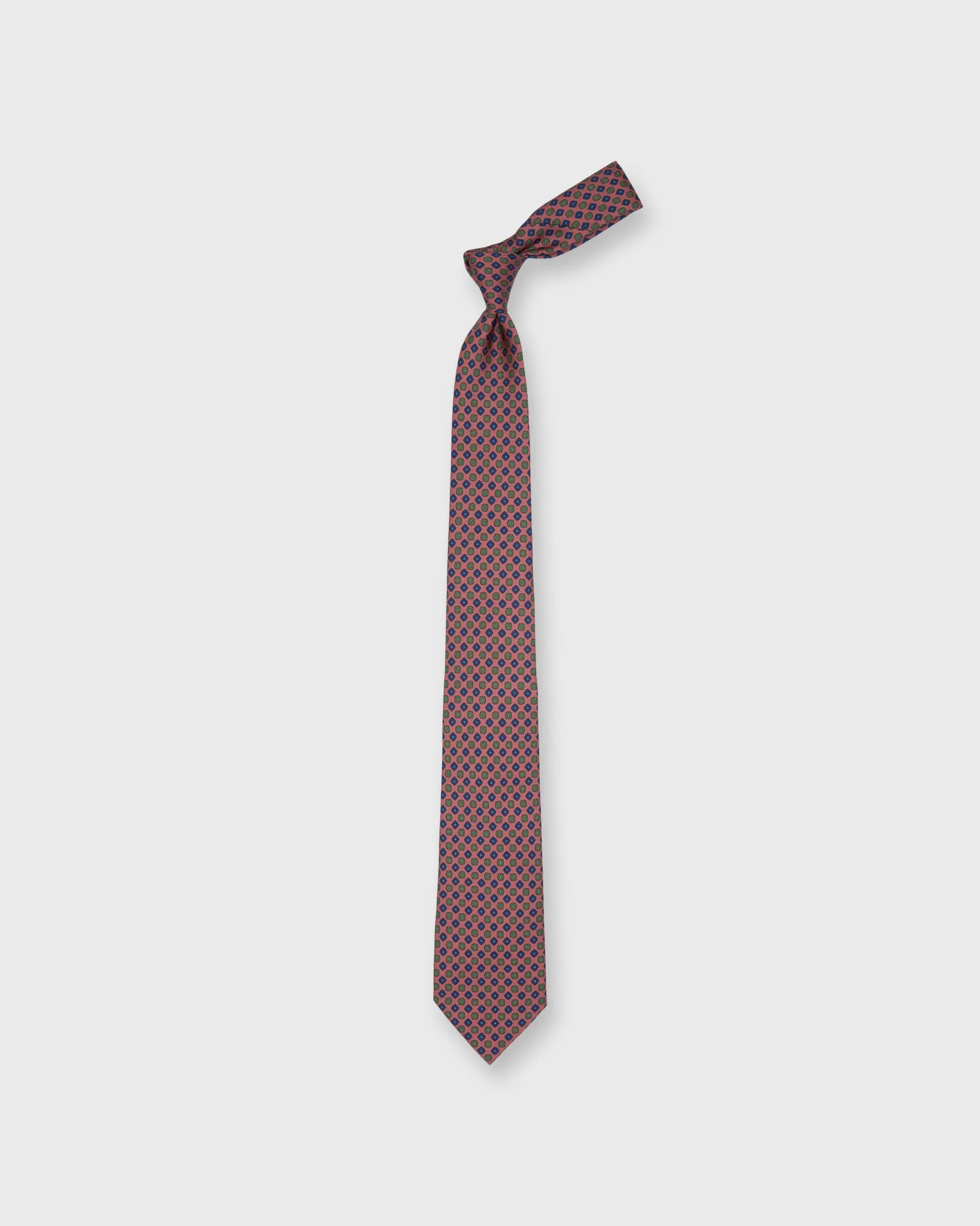 Silk Print Tie in Coral/Blue/Green Foulard sold by Mashburn product image thumbnail 3