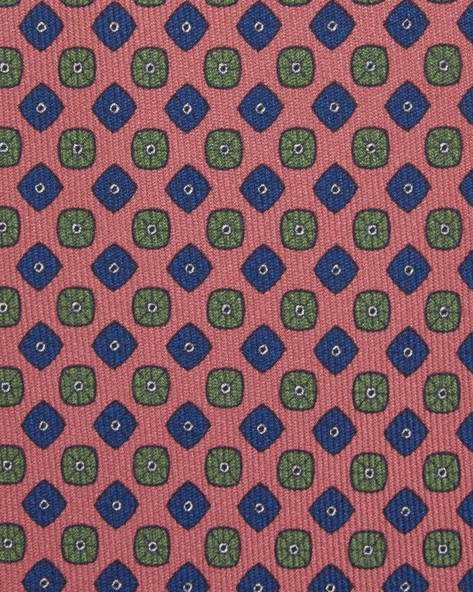 Silk Print Tie in Coral/Blue/Green Foulard sold by Mashburn product image thumbnail 2