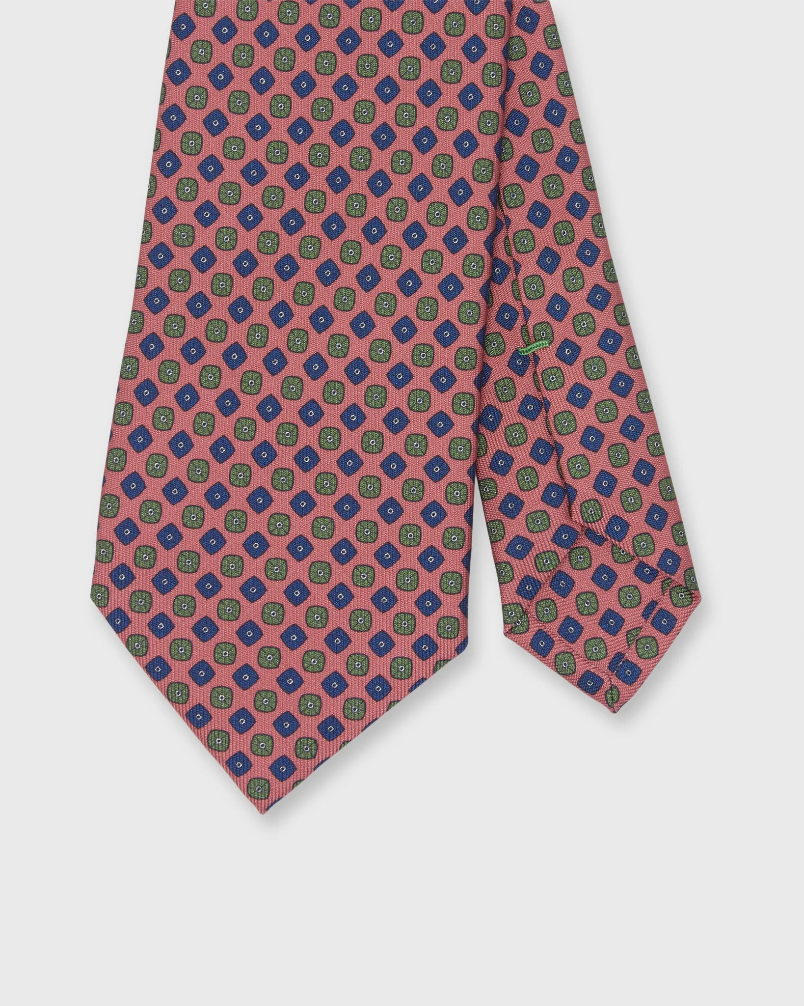 Silk Print Tie in Coral/Blue/Green Foulard sold by Mashburn