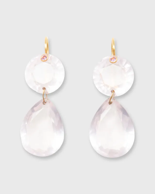 Gem Girandole Earrings in Rose Quartz made by Mashburn