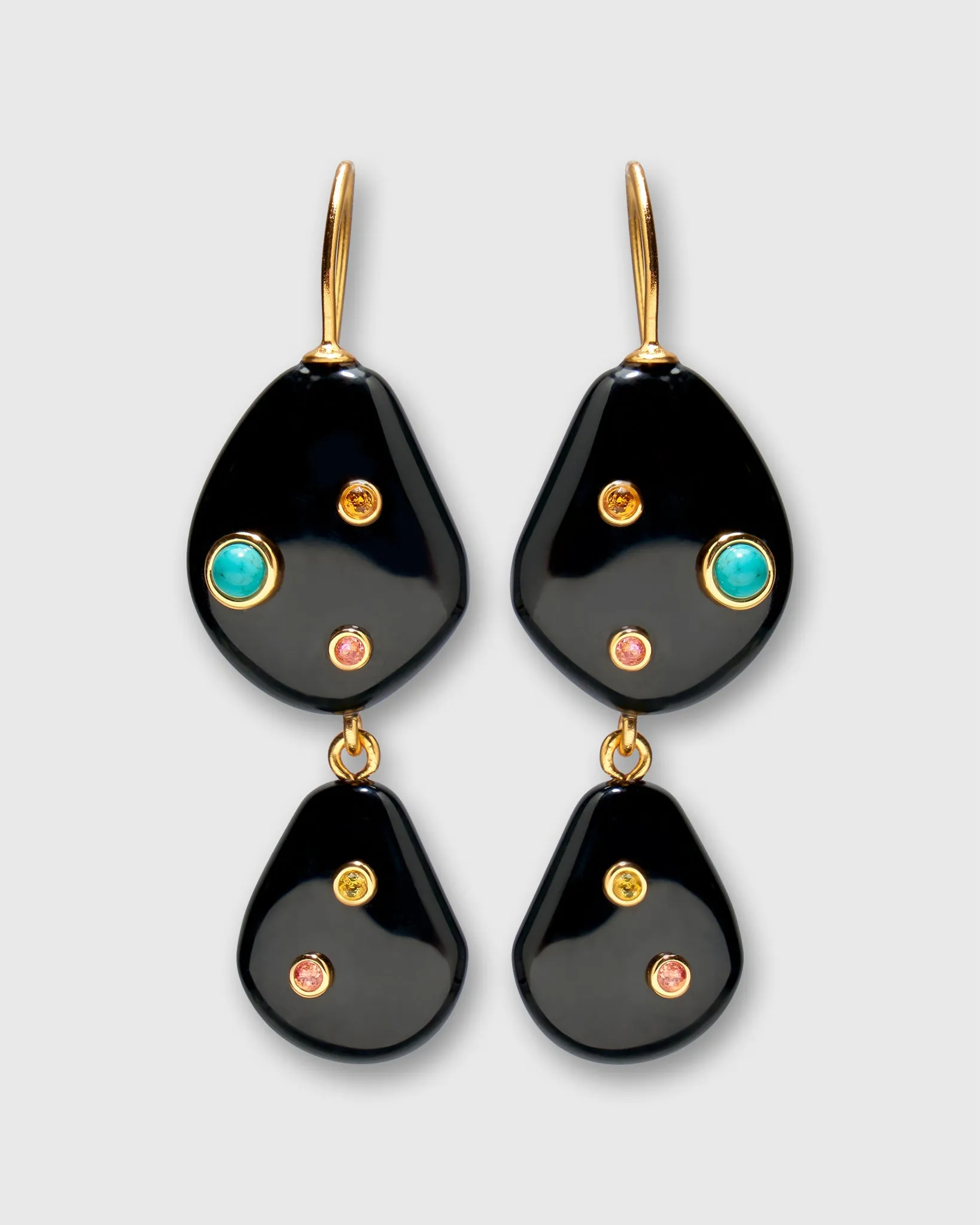 Stacked Stone Earrings in Black Agate sold by Mashburn product image thumbnail 3