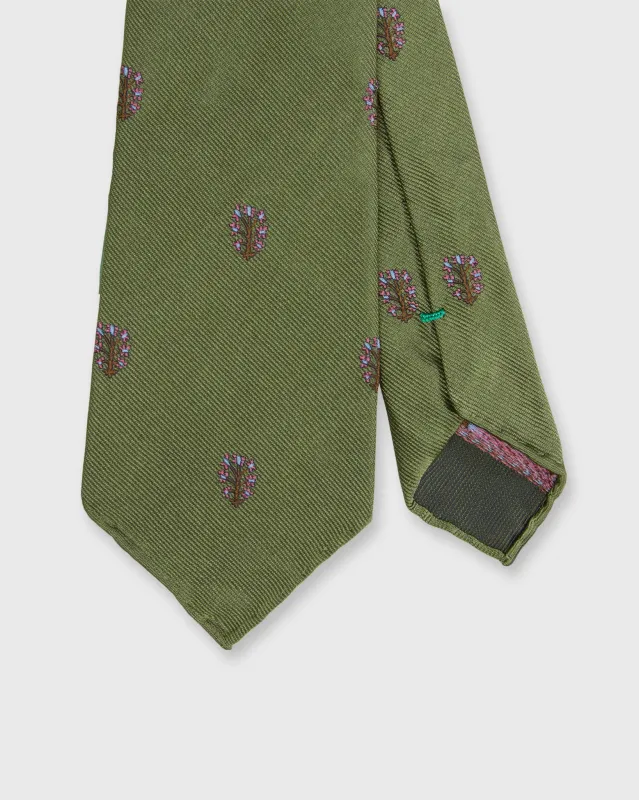 Silk Club Tie in Olive Tree of Life sold by Mashburn