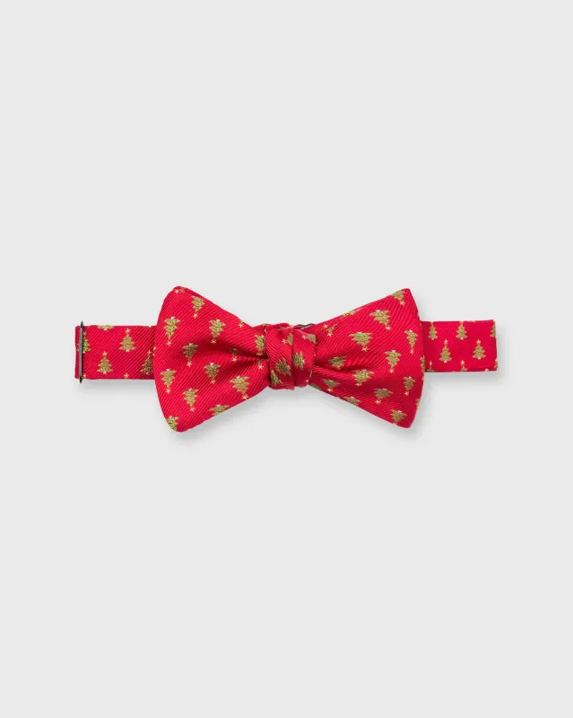 Silk Club Bow Tie in Red Christmas Tree made by Sid Mashburn