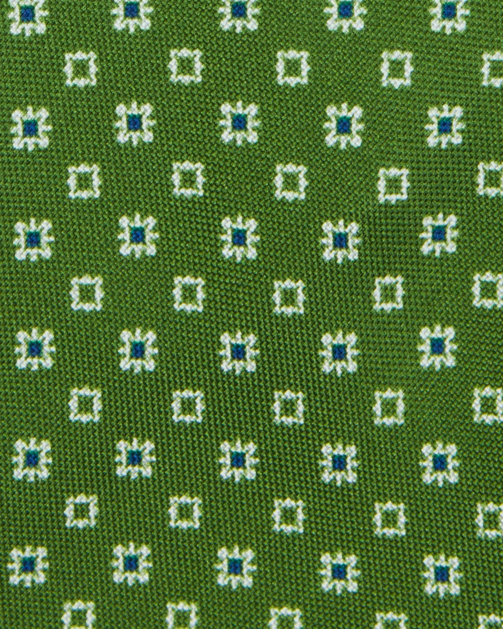 Silk Print Tie in Olive/Bone/Navy Foulard sold by Mashburn product image thumbnail 2