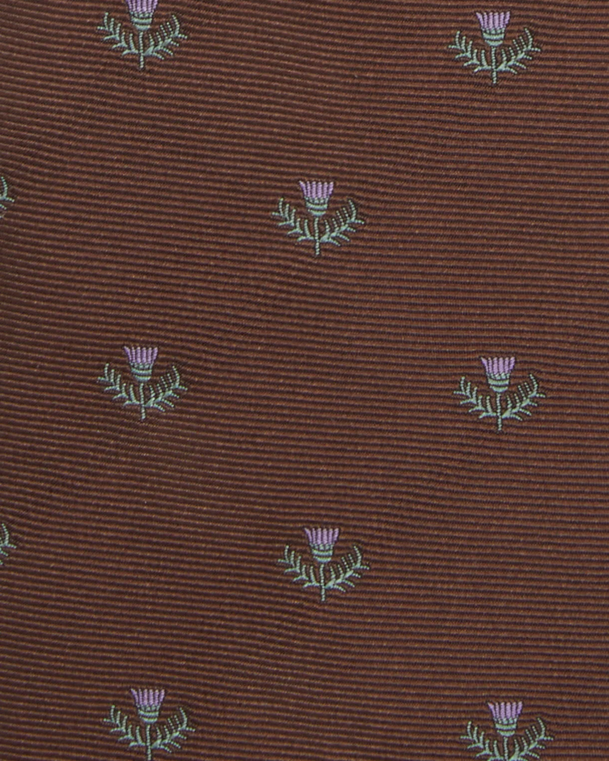 Silk Club Tie in Brown/Lavender/Green Laurel sold by Mashburn product image thumbnail 2