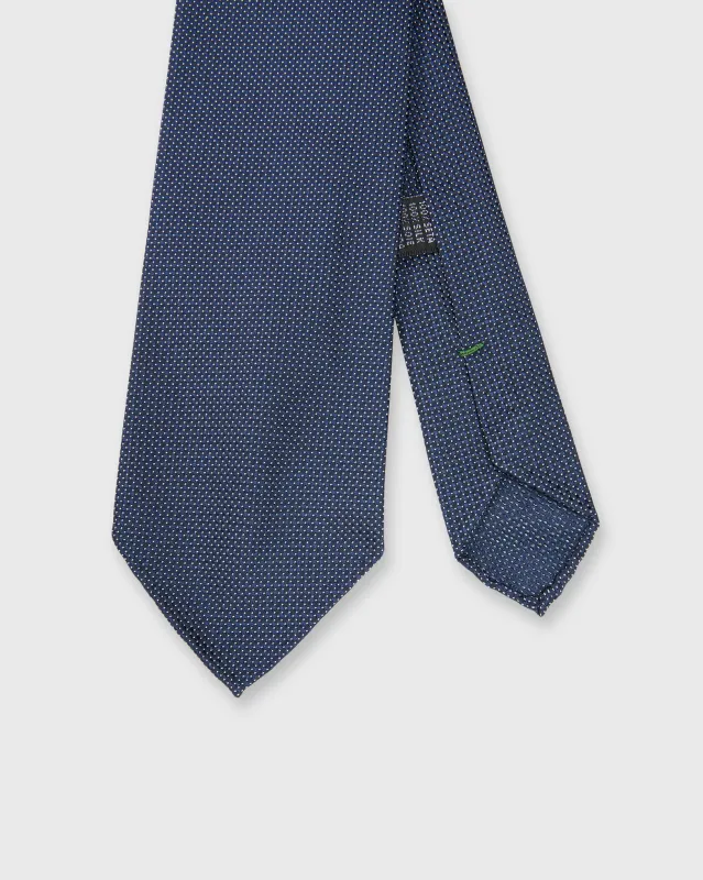 Silk Jacquard Tie in Navy/Bone Almond Dot sold by Mashburn
