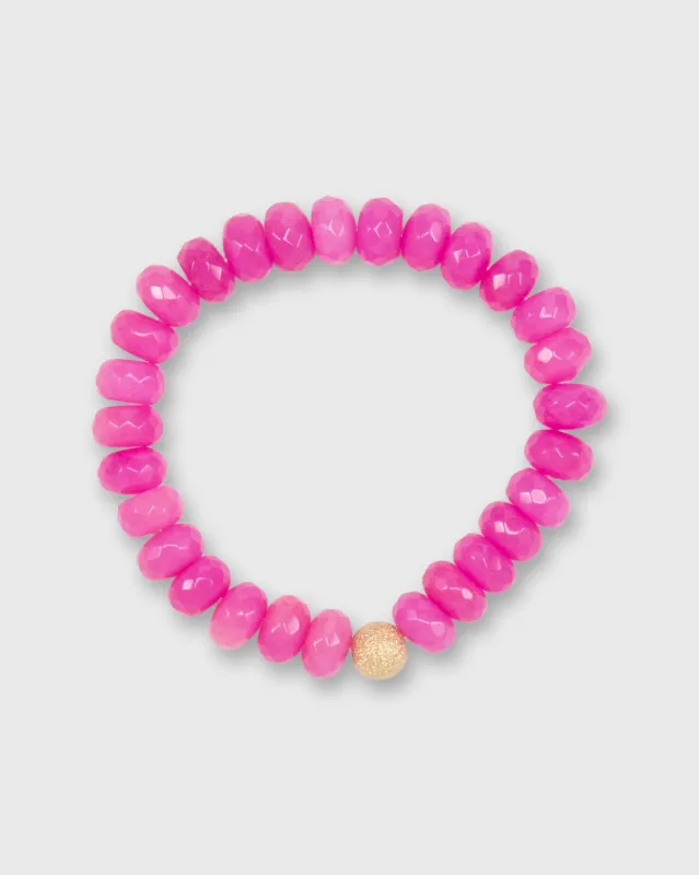 Semi Precious Stones Beaded Bracelet in Fuchsia Monochrome sold by Mashburn