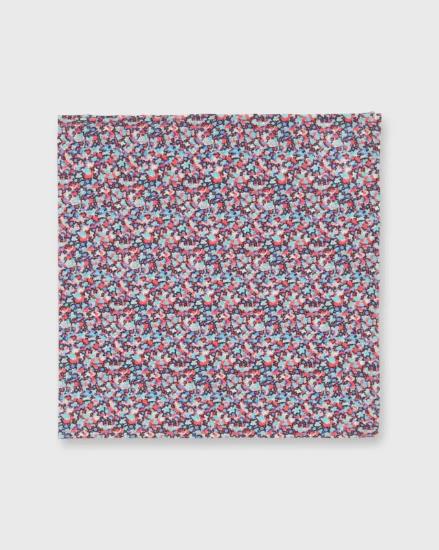 Cotton Print Pocket Square in Red/Turquoise Pepper Liberty Fabric sold by Mashburn