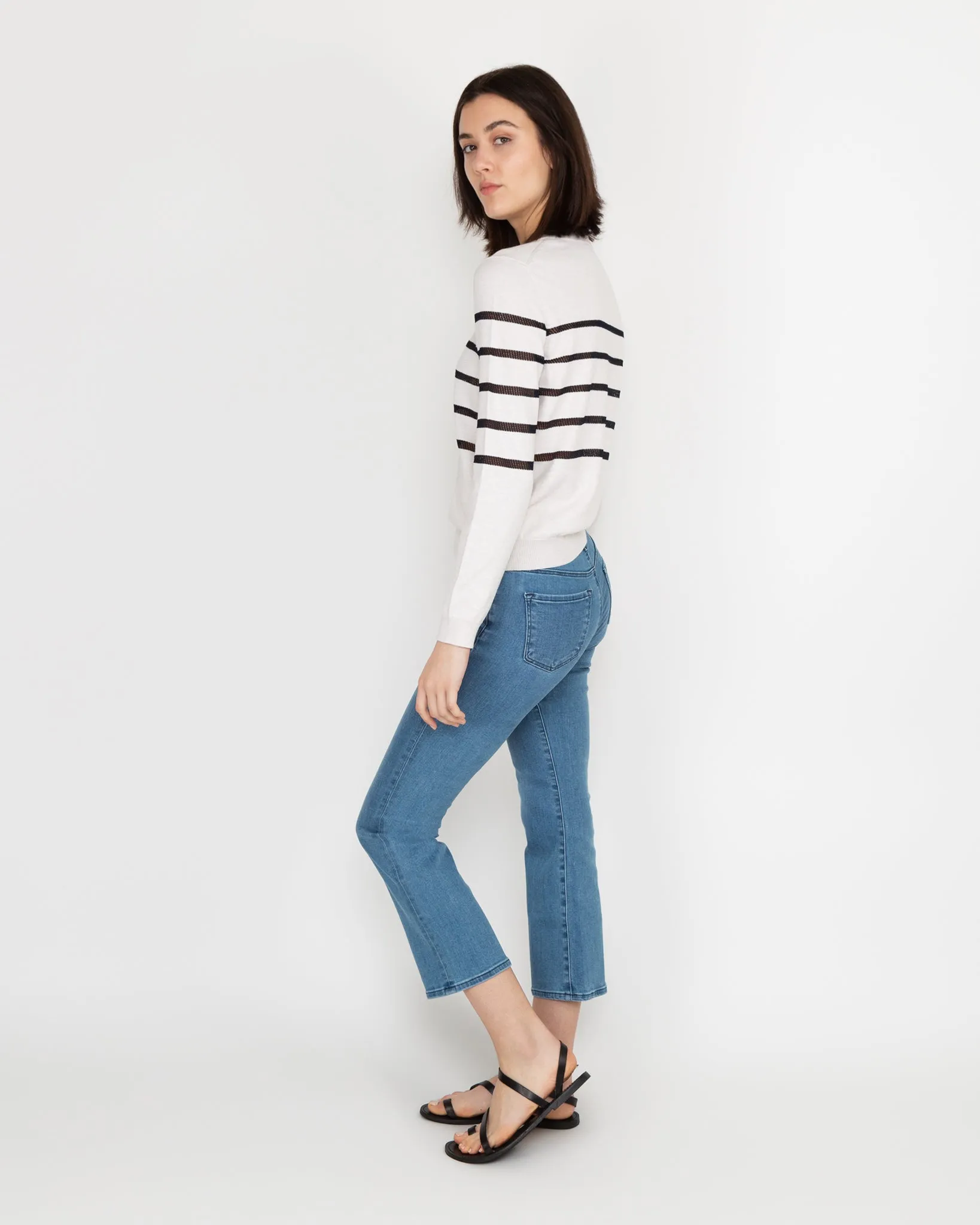 Cordelia Sweater in Chalk/Navy sold by Mashburn product image thumbnail 3