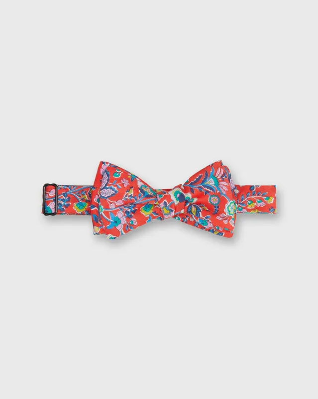 Cotton Bow Tie in Red/Multi Floral made by Sid Mashburn