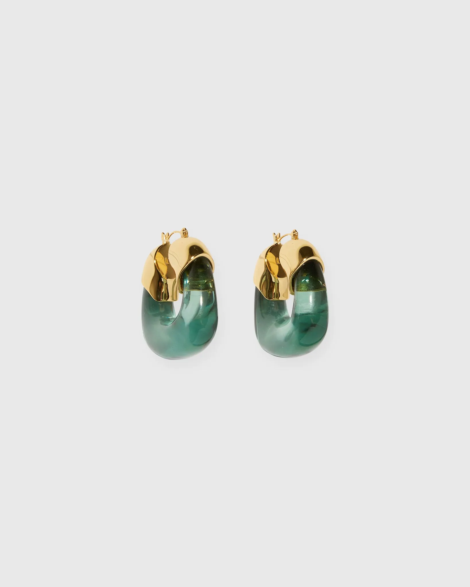 Organic Hoop Earrings in Forest sold by Mashburn