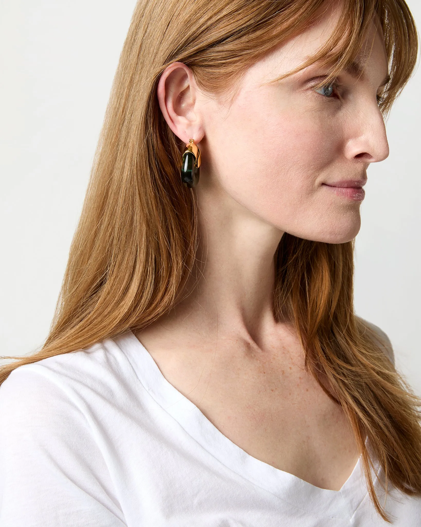 Organic Hoop Earrings in Forest sold by Mashburn product image thumbnail 2