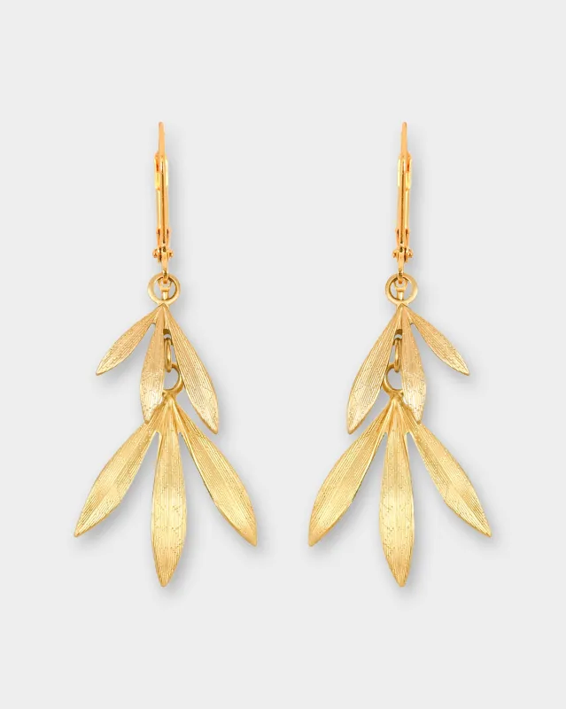 Bamboo Earrings in Gold made by Mashburn