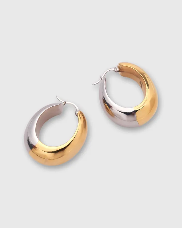 Bubble Hoop Earrings in Mixed Metal made by Lizzie Fortunato
