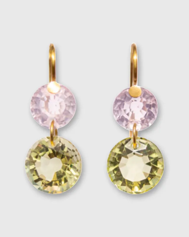 Extra Small Gem Incandescence Earrings in Rose Quartz/Lemon Quartz sold by Mashburn