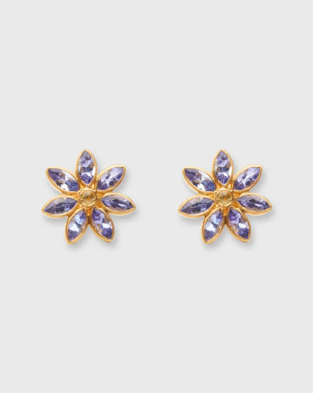Small Gabrielle Stud Earrings in Tanzanite sold by Mashburn